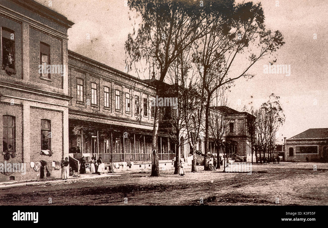 L'immigration italienne au Brésil début 1900 - L'Hospedaria dos Imigrantes une Sao Paolo Banque D'Images