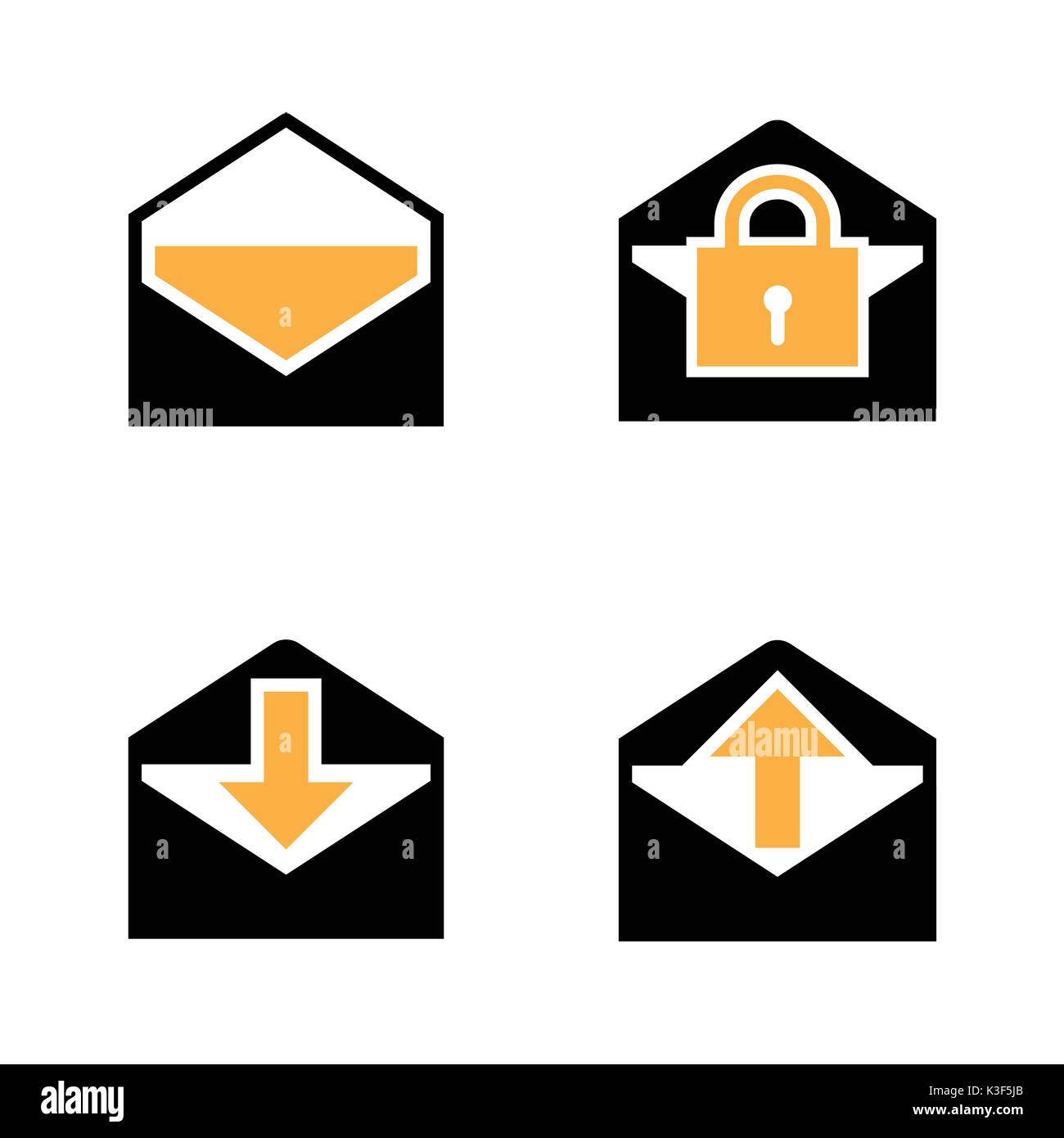 Le vecteur ligne enveloppe icônes de Circle line. L'infographie moderne Collection logo et pictogrammes Illustration de Vecteur