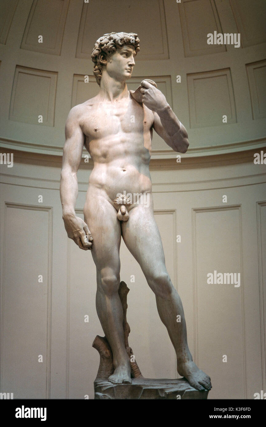 Figure originale de David von Michelangelo Buonarroti, Florence, Italie Galleria dellAccademia Banque D'Images