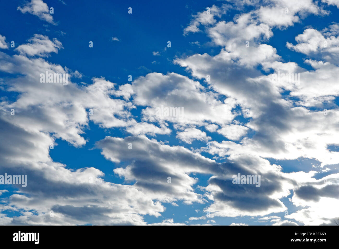 Ciel bleu avec des nuages blancs Banque D'Images