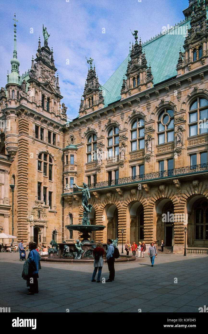 Hambourg, l'hôtel de ville Banque D'Images