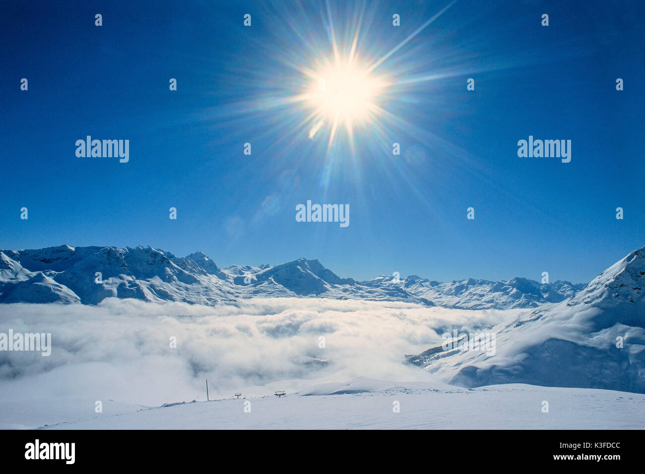 Vue sur le Piz Nair sur le Corvatsch, Saint Moritz Oberengadin à la Banque D'Images