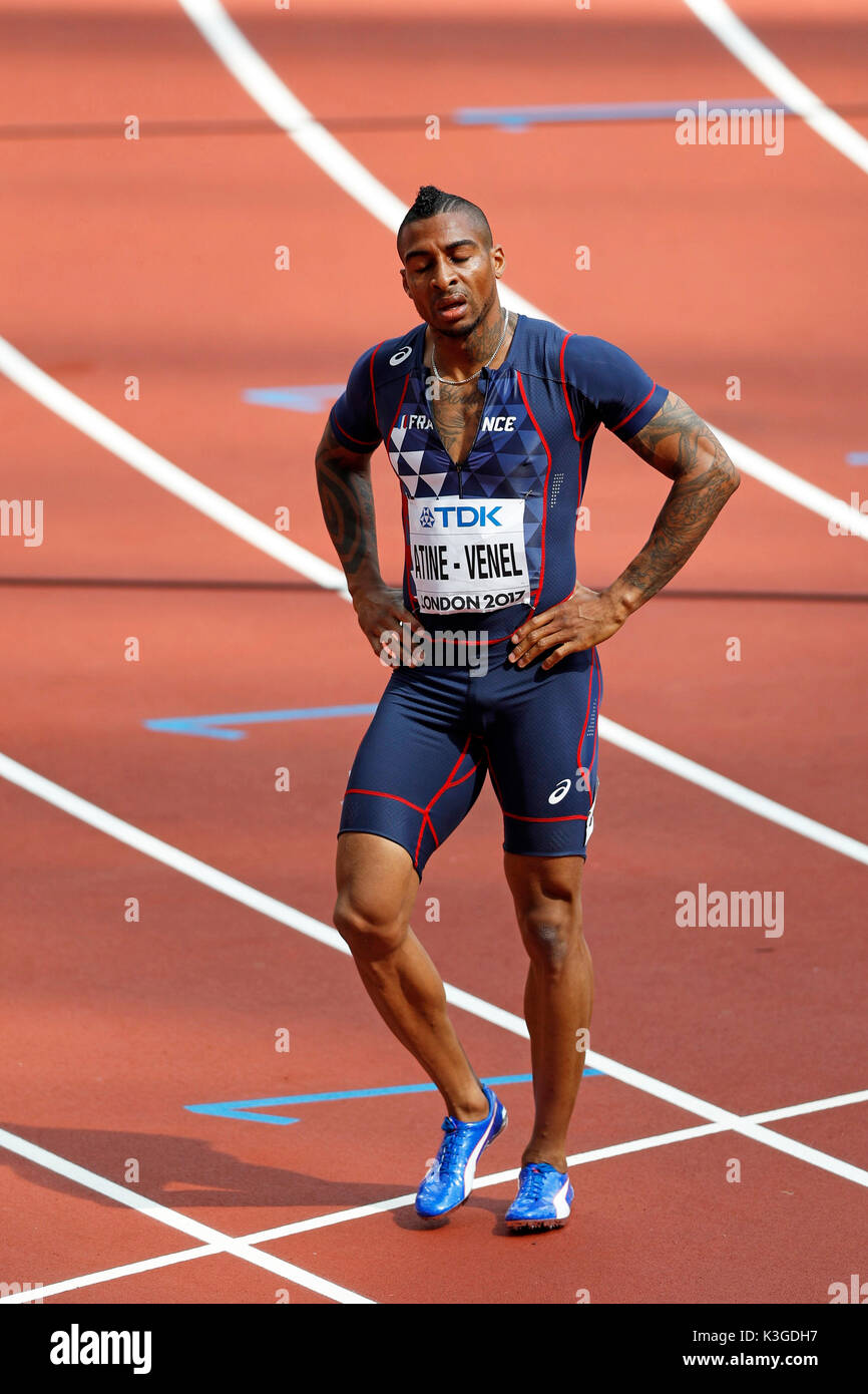 ATINE - Teddy VENEL (France) en compétition dans l'épreuve du 400 m 2 à la chaleur, aux Championnats du monde IAAF 2017, Queen Elizabeth Olympic Park, Stratford, London, UK. Banque D'Images