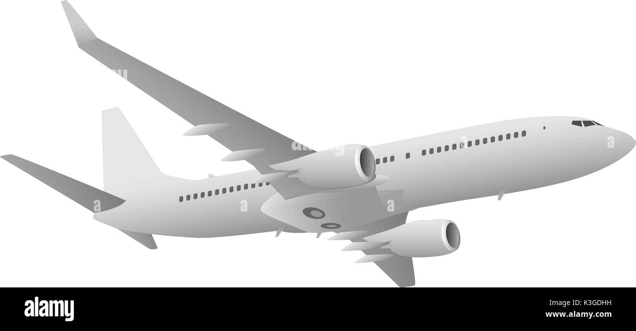 Avion de ligne à passagers Illustration de Vecteur
