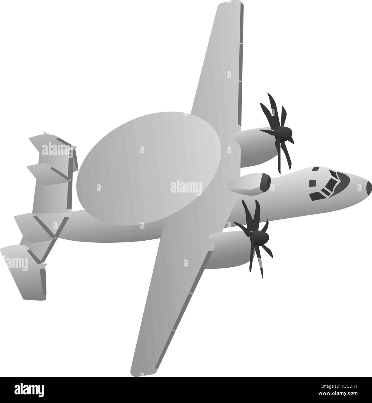 L'alerte précoce des aéronefs militaires Radar Illustration de Vecteur