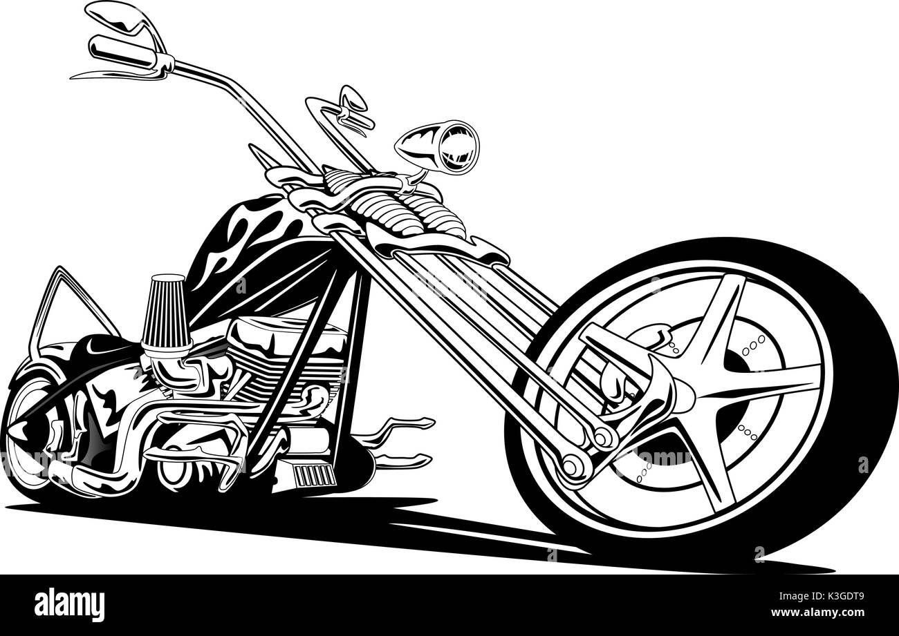 American chopper custom motorcycle Illustration de Vecteur