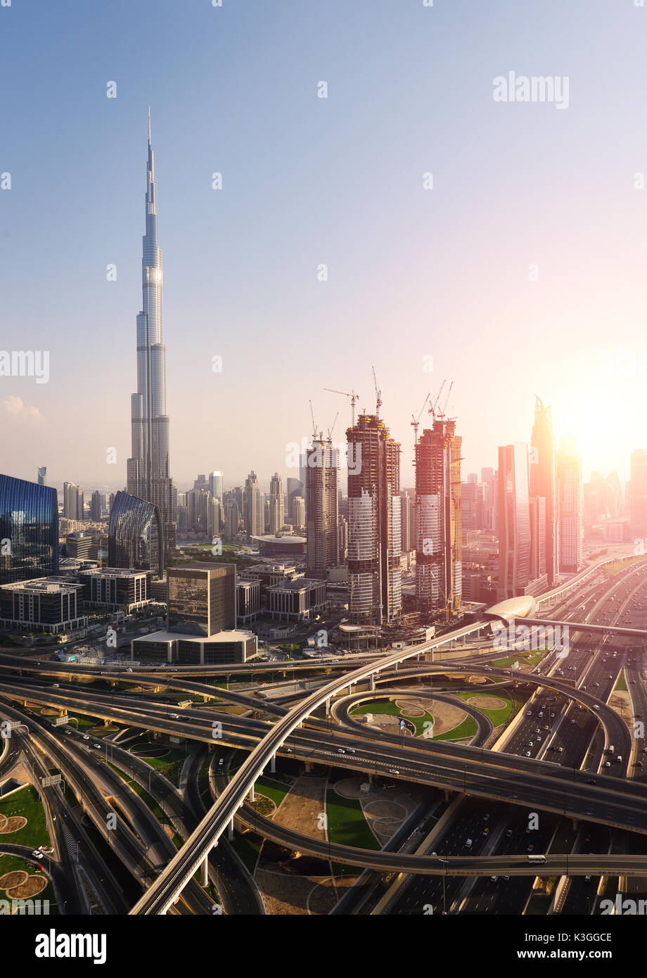 Dubaï, Émirats arabes unis - Oct 7, 2016 : Centre de Dubaï avec la tour Burj Khalifa. Ce gratte-ciel est la plus haute structure de l'homme dans le monde, Banque D'Images