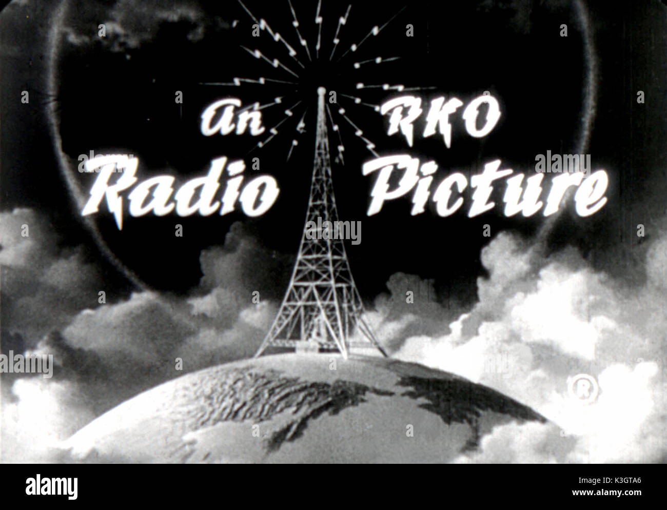 RKO Radio LOGO LE LOGO RKO Radio Pictures Banque D'Images