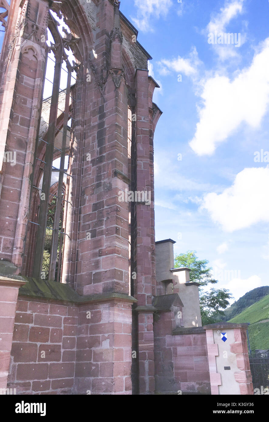 Bacharach sur le Rhin, l'Allemagne, la ruine de la chapelle Banque D'Images