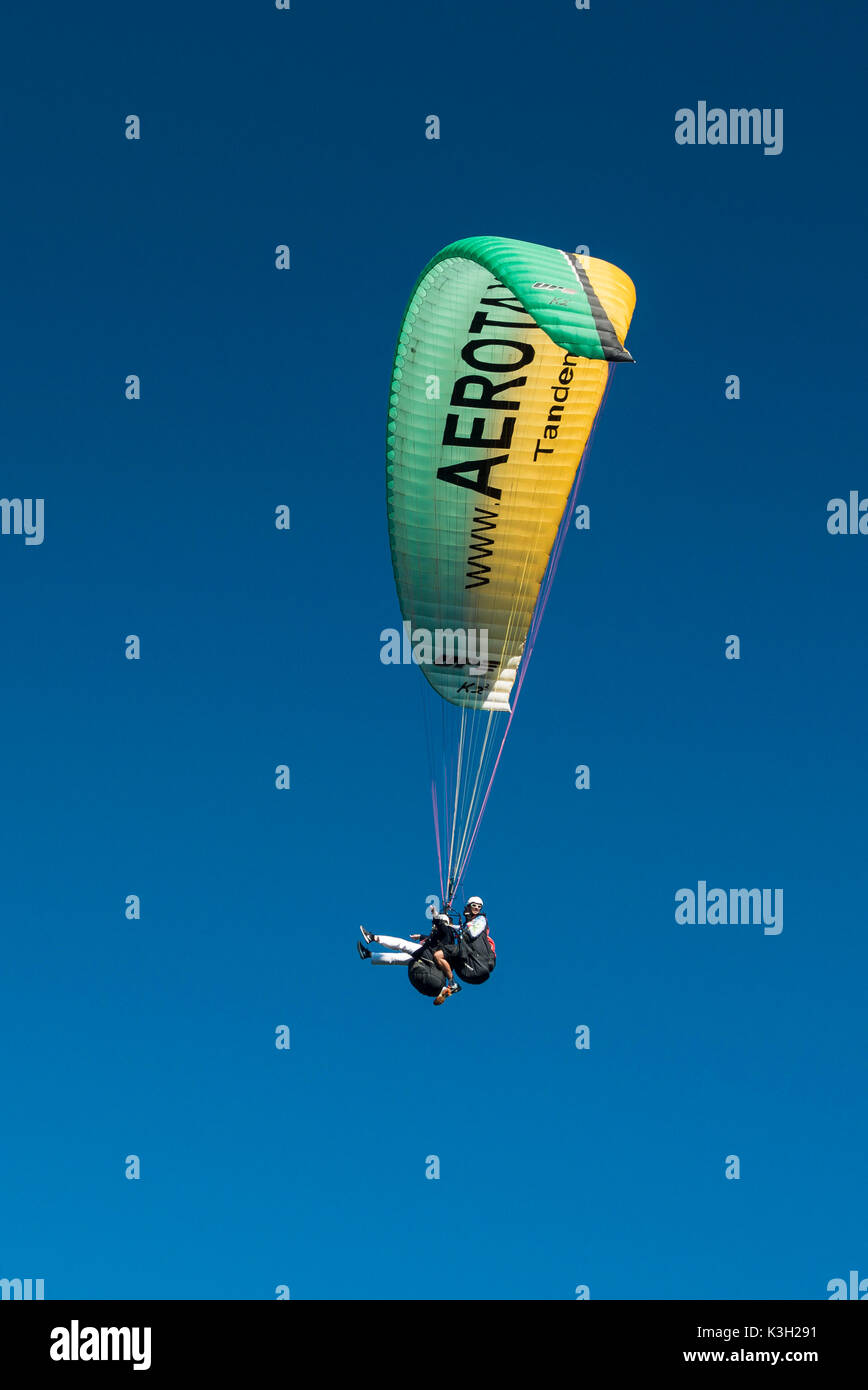 Garmisch-Partenkirchen, parapente, photo aérienne, vol biplace, Allemagne, Berlin, Alpes, Werdenfelser Land Banque D'Images