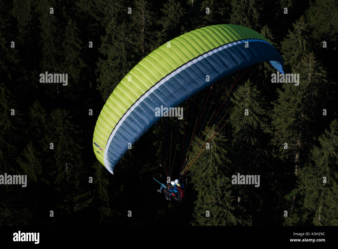 Garmisch-Partenkirchen, parapente, photo aérienne, vol biplace, Allemagne, Berlin, Alpes, Werdenfelser Land Banque D'Images