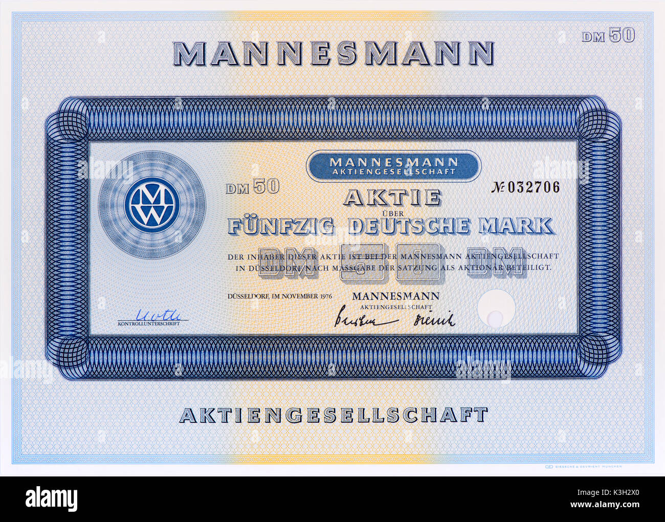 Le bilan de l'entreprise Mannesmann Banque D'Images