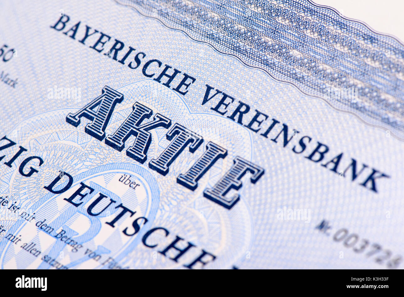 Le bilan de la Bayerische Vereinsbank Banque D'Images
