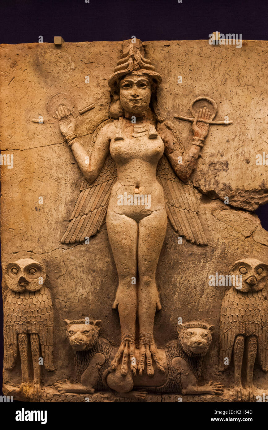 L'Angleterre, Londres, British Museum, Statue de la Reine de la nuit de Babylone Iraq daté 1792 BC Banque D'Images
