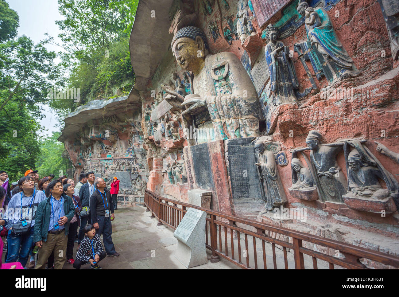 La Chine, la province de Chongqin, grottes bouddhistes de Dazu (W.H.) Banque D'Images