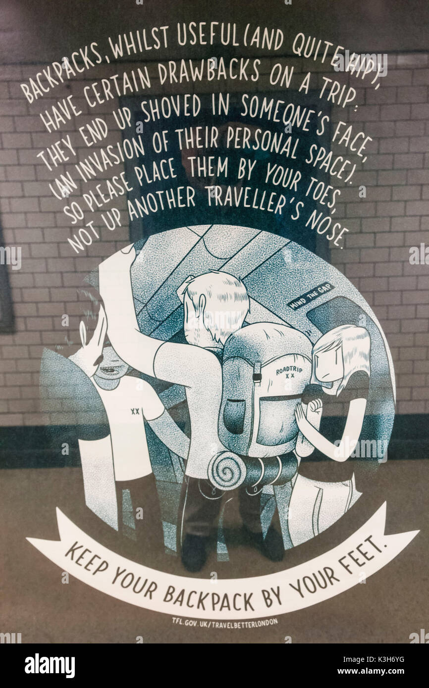 L'Angleterre, Londres, le métro, campagne de sensibilisation du public Sign Banque D'Images
