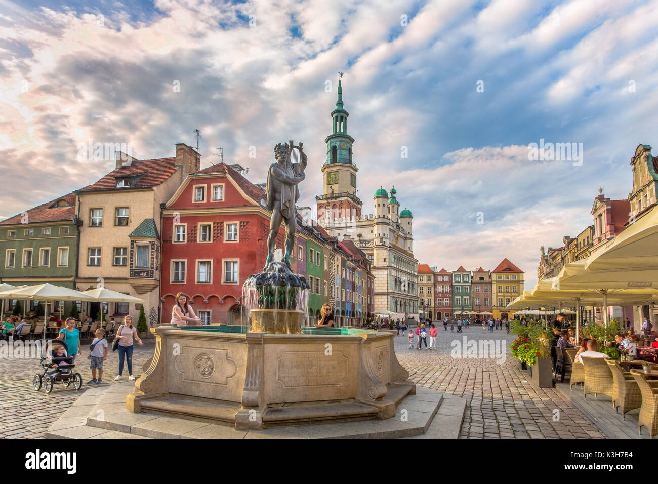 La Pologne, Poznan, ville, Stary Rynek de ville, des maisons pittoresques, la place de la Vieille Ville Banque D'Images