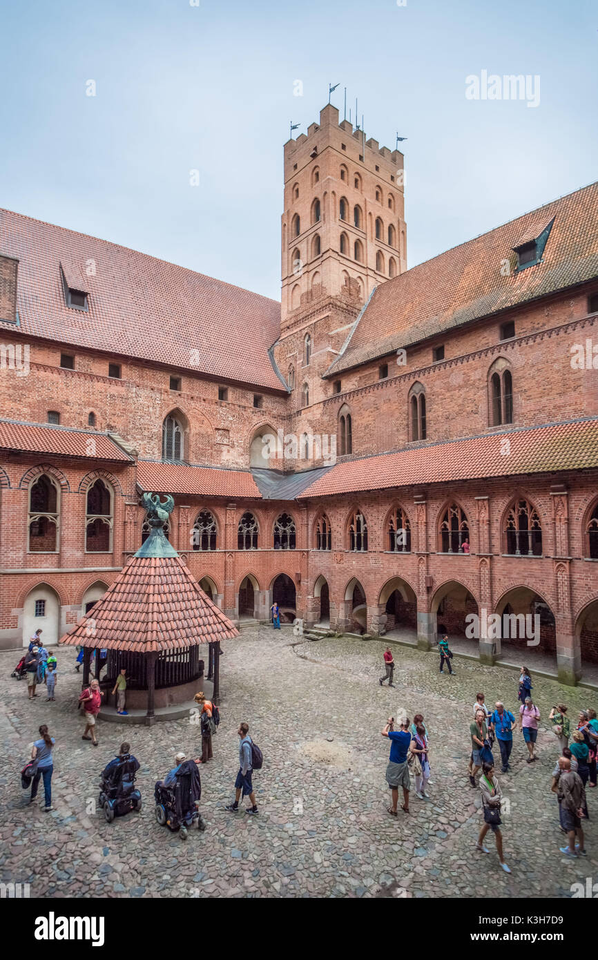 La Pologne, Marienburg, château de Malbork, Patrimoine Mondial de l'UNESCO, la cour du Château Banque D'Images