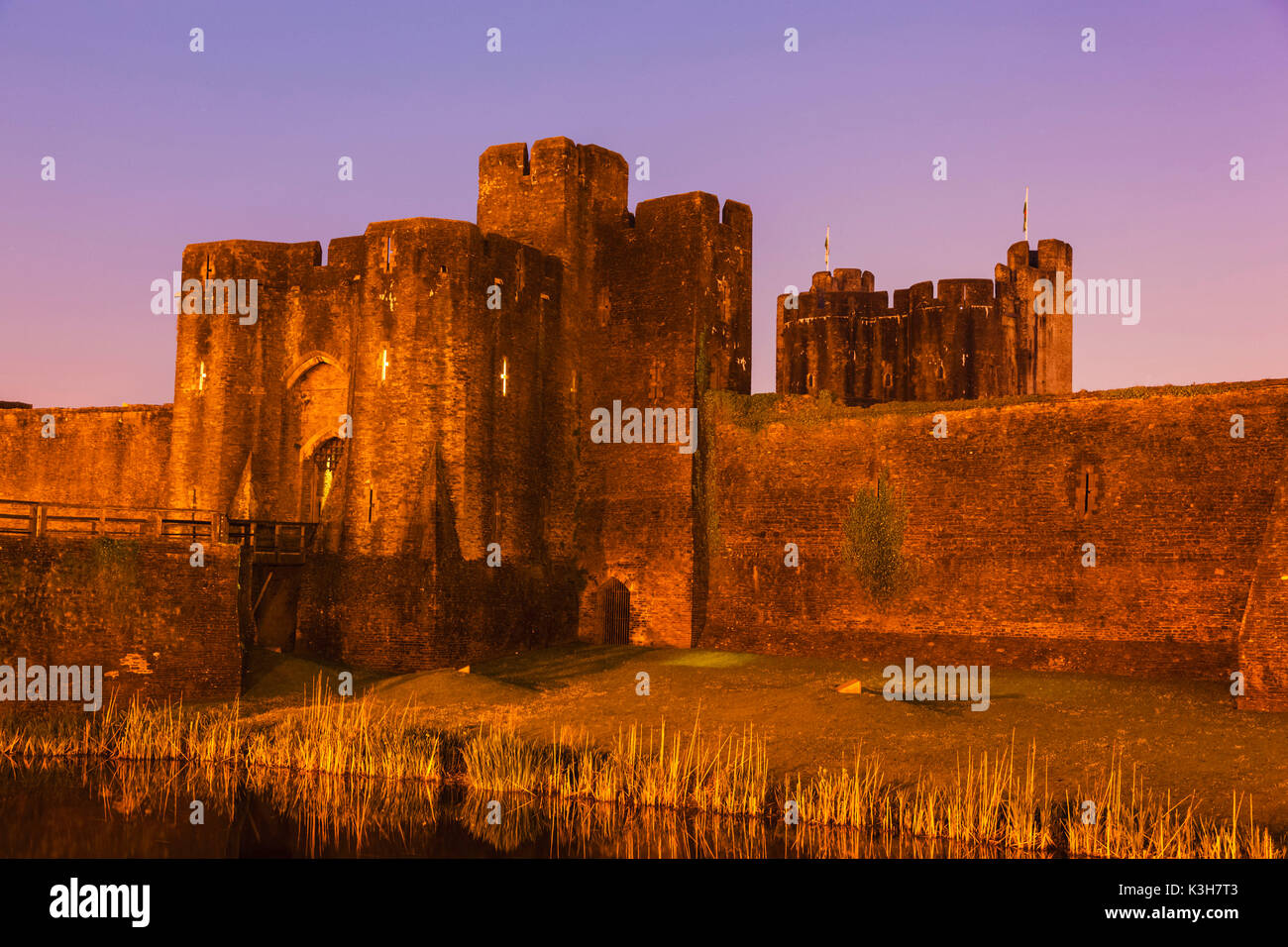 Le Pays de Galles, l'Glamourgon,Caerphilly, château de Caerphilly Banque D'Images