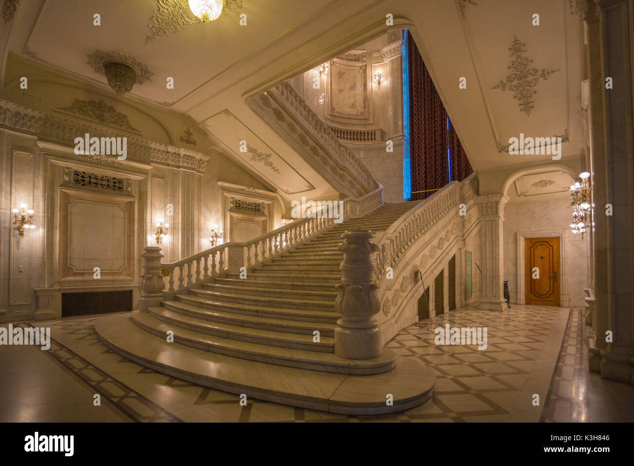 Roumanie, Bucarest, Palais du Parlement, de l'intérieur, Banque D'Images