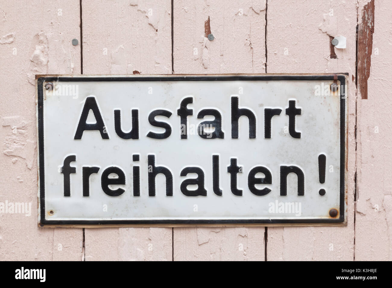 Allemagne, Bavière, Ausfahrt Freihalten (rester à l'écart) Sign Banque D'Images