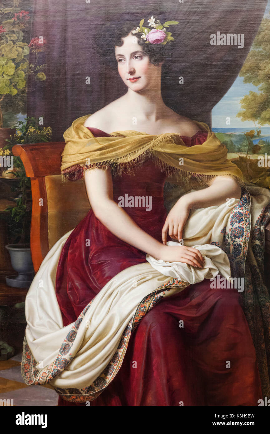 Germany, Bavaria, Munich, le nouveau musée Pinakothek (Neue Pinakothek), Portrait d'Ebers Fanny par Friedrich Wilhelm von Schadow daté de 1826 Banque D'Images