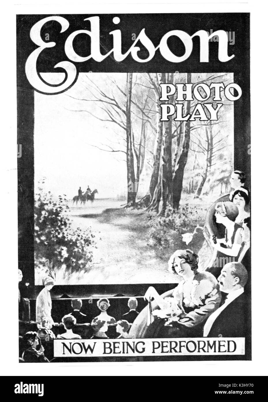 Affiche publicitaire pour les films d'Edison Banque D'Images