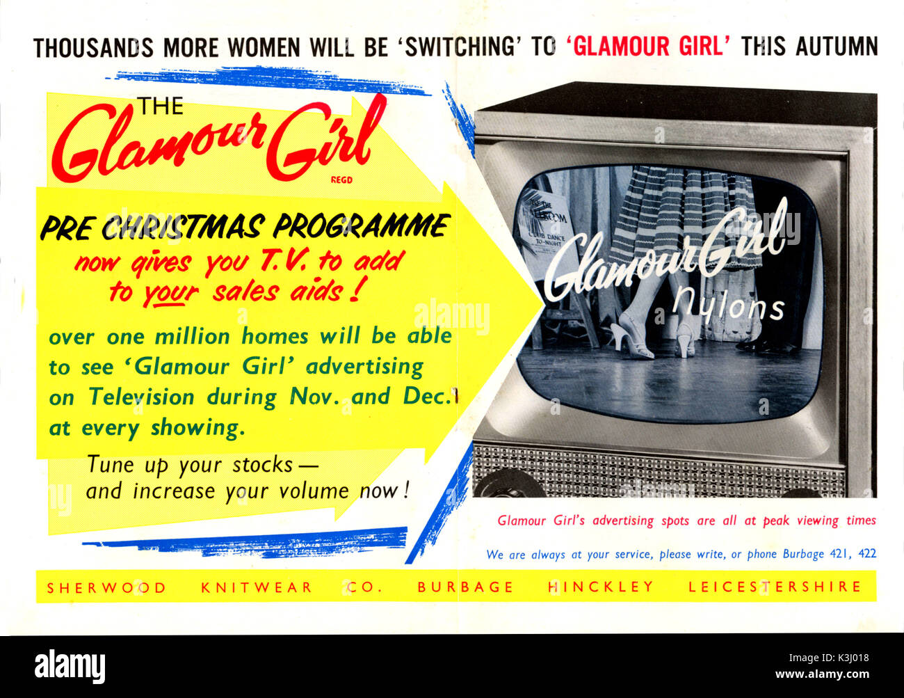 La publicité à la télévision, 1950 Banque D'Images