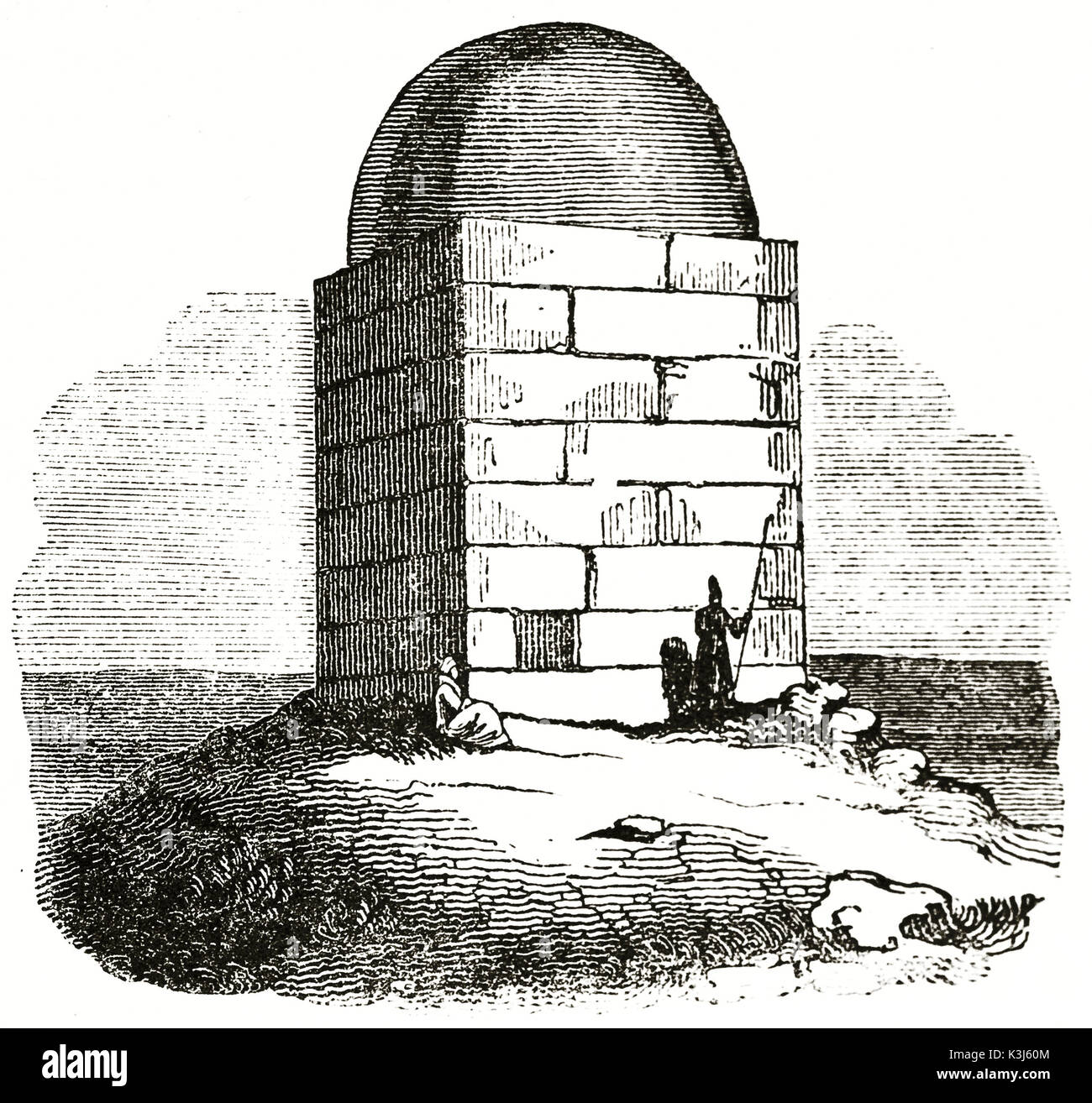 Vue ancienne de la tombe de Rachel, à Bethléem. Par auteur non identifié, publié le Magasin Pittoresque, Paris, 1838 Banque D'Images
