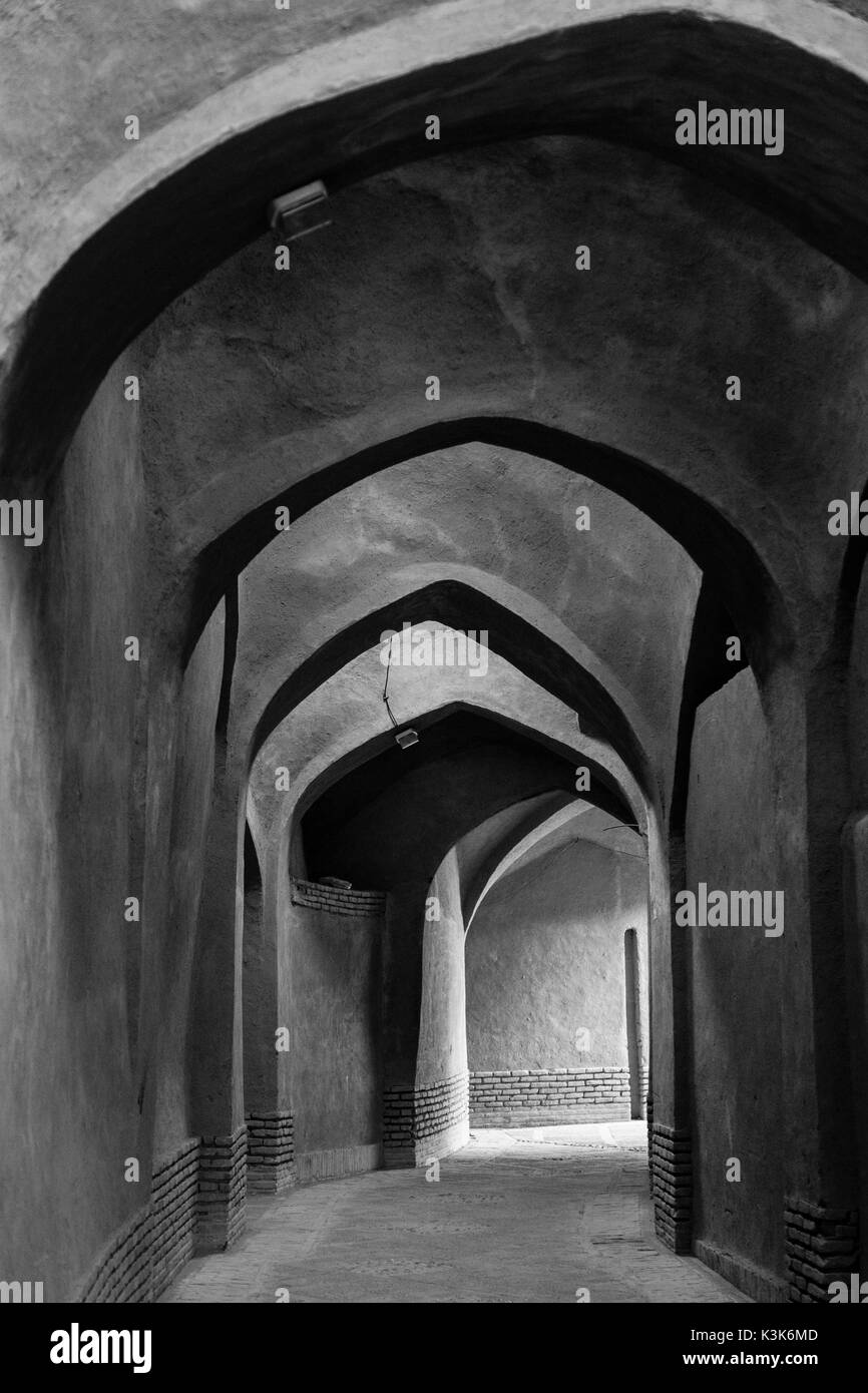 L'Iran, au centre de l'Iran, Yazd, arches Banque D'Images