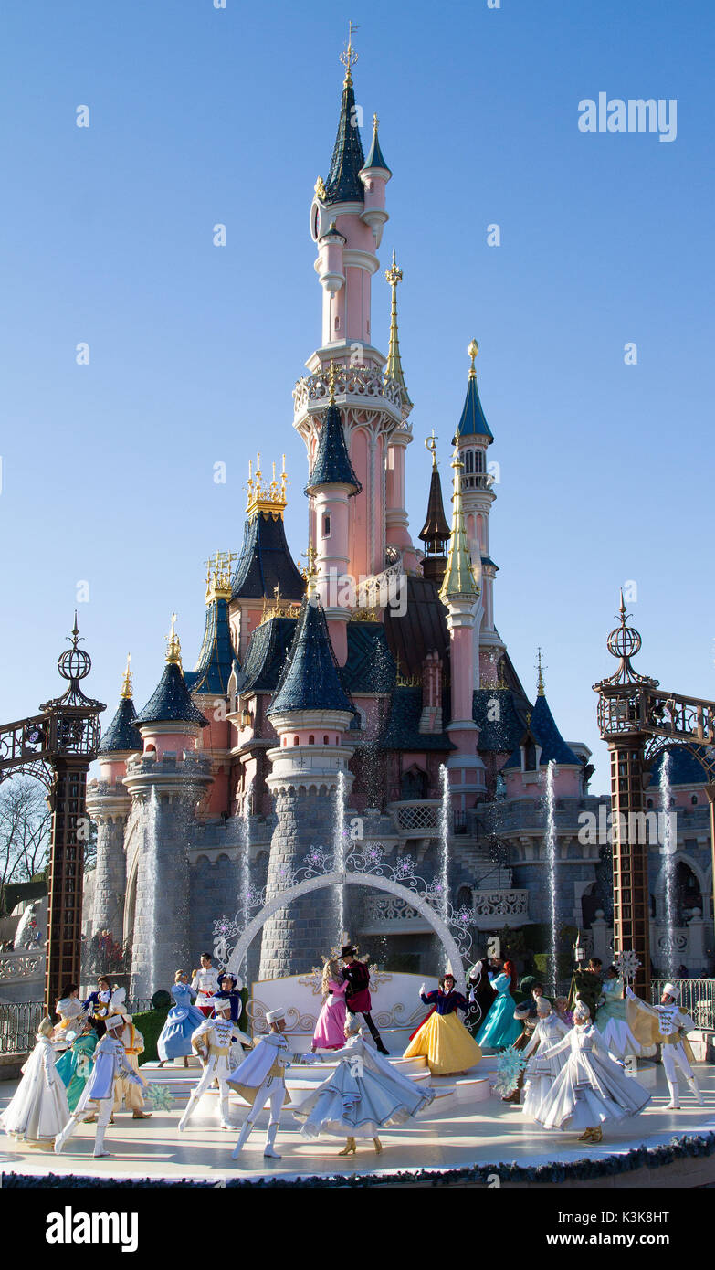 Voeux de Noël Royal à Disneyland Paris Marne La Vallee France Banque D'Images