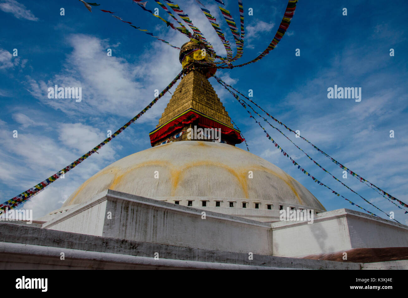 Le Stupa Boudhanath à Katmandou, Népal, Asie Banque D'Images