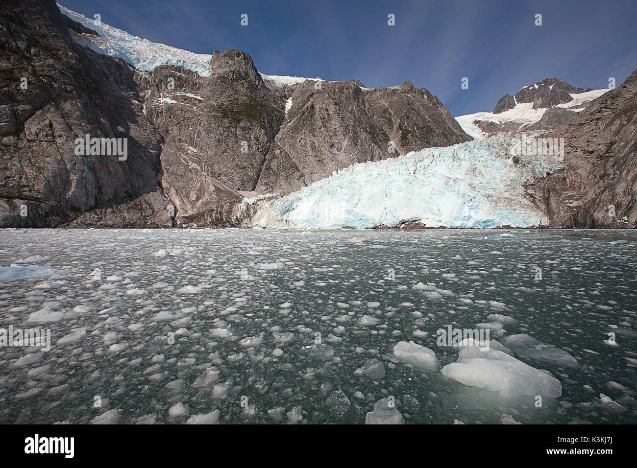 La glace flottante dans le sud de l'Alaska, Kenai fjords, Seward. Banque D'Images