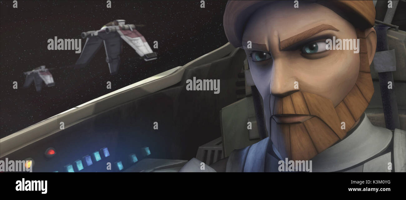 STAR WARS : The Clone Wars Obi-Wan Kenobi mène ses troupes au combat Date : 2008 Banque D'Images