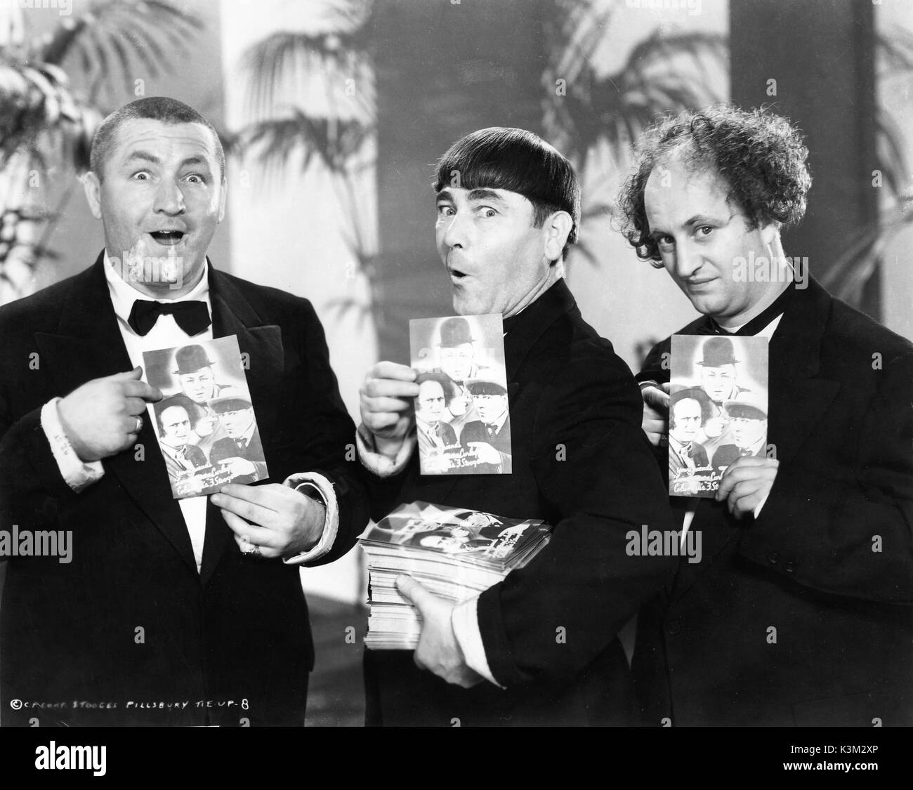 Les TROIS STOOGES CURLY HOWARD, MOE HOWARD, LARRY FINE vaudeville américain et l'écran de l'humoriste du début au milieu C et 20e LES TROIS STOOGES Banque D'Images