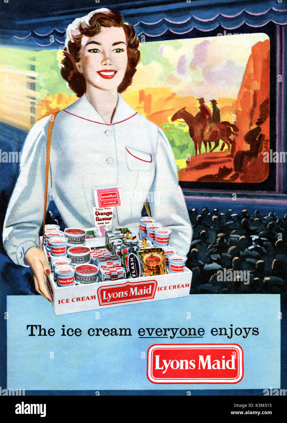 La PUBLICITÉ COMMERCIALE POUR LYONS MAID ICE CREAM Banque D'Images