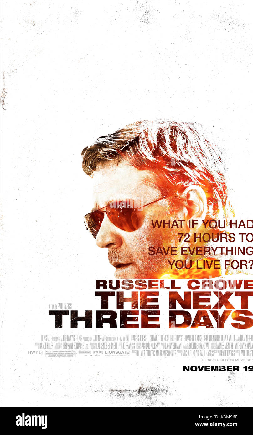 Les TROIS PROCHAINS JOURS RUSSELL CROWE Date : 2010 Banque D'Images