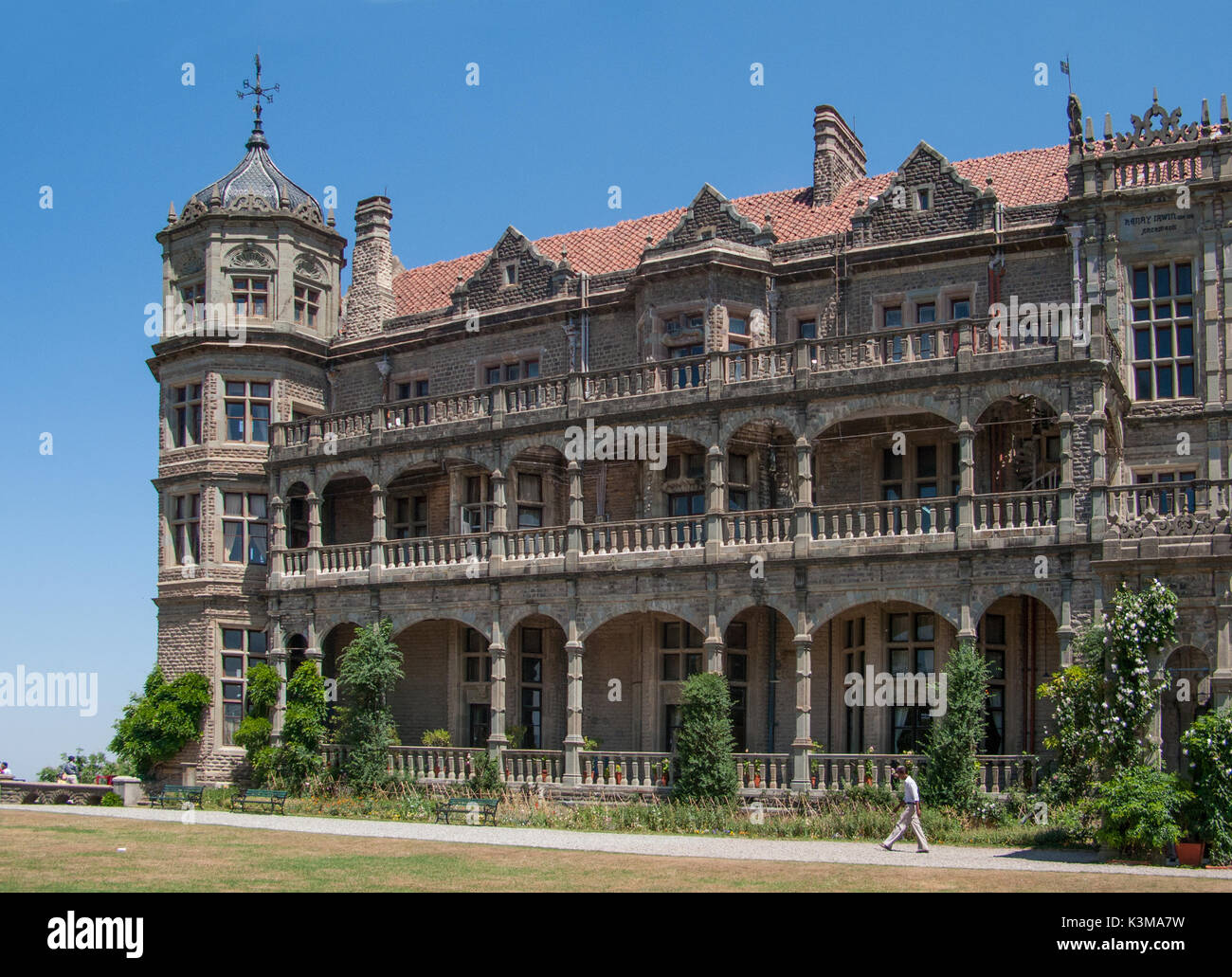 Belles voûtes dans le palais du vice-roi de l'Inde, Shimla. L'ancienne résidence du vice-roi de l'Inde britannique. Shimla, Himachal Pradesh, Inde Banque D'Images