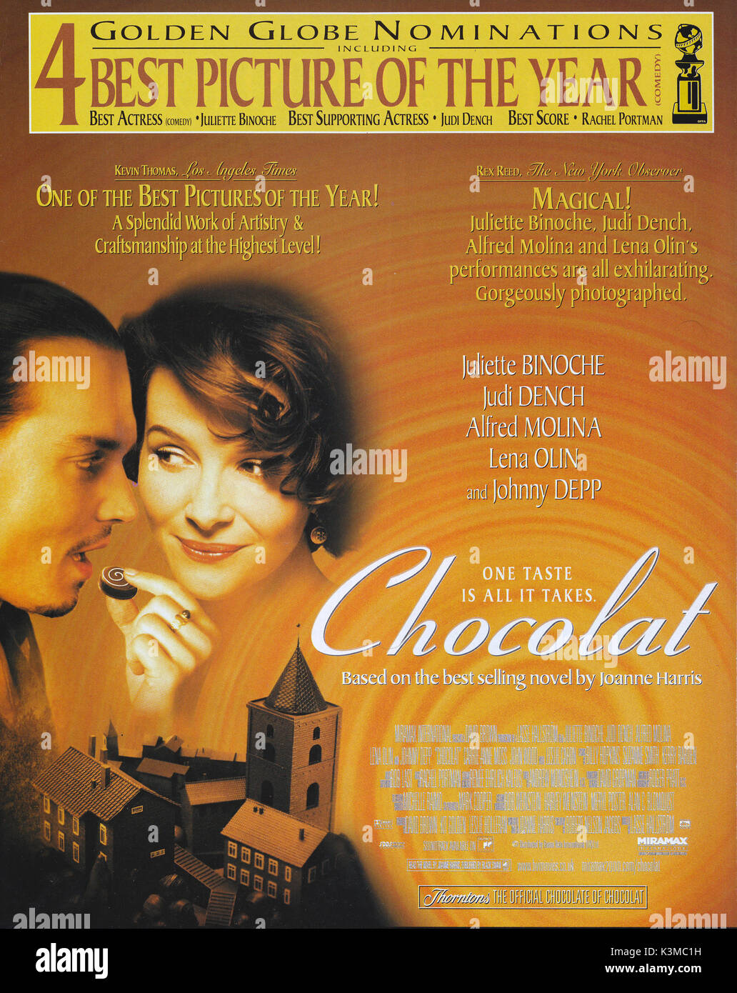 CHOCOLAT [NOUS / BR 2000] Johnny Depp, Juliette Binoche Date : 2000 Banque D'Images