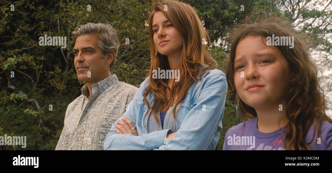 Les descendants [2011] GEORGE CLOONEY, SHAILENE WOODLEY, AMARA MILLER Date : 2011 Banque D'Images