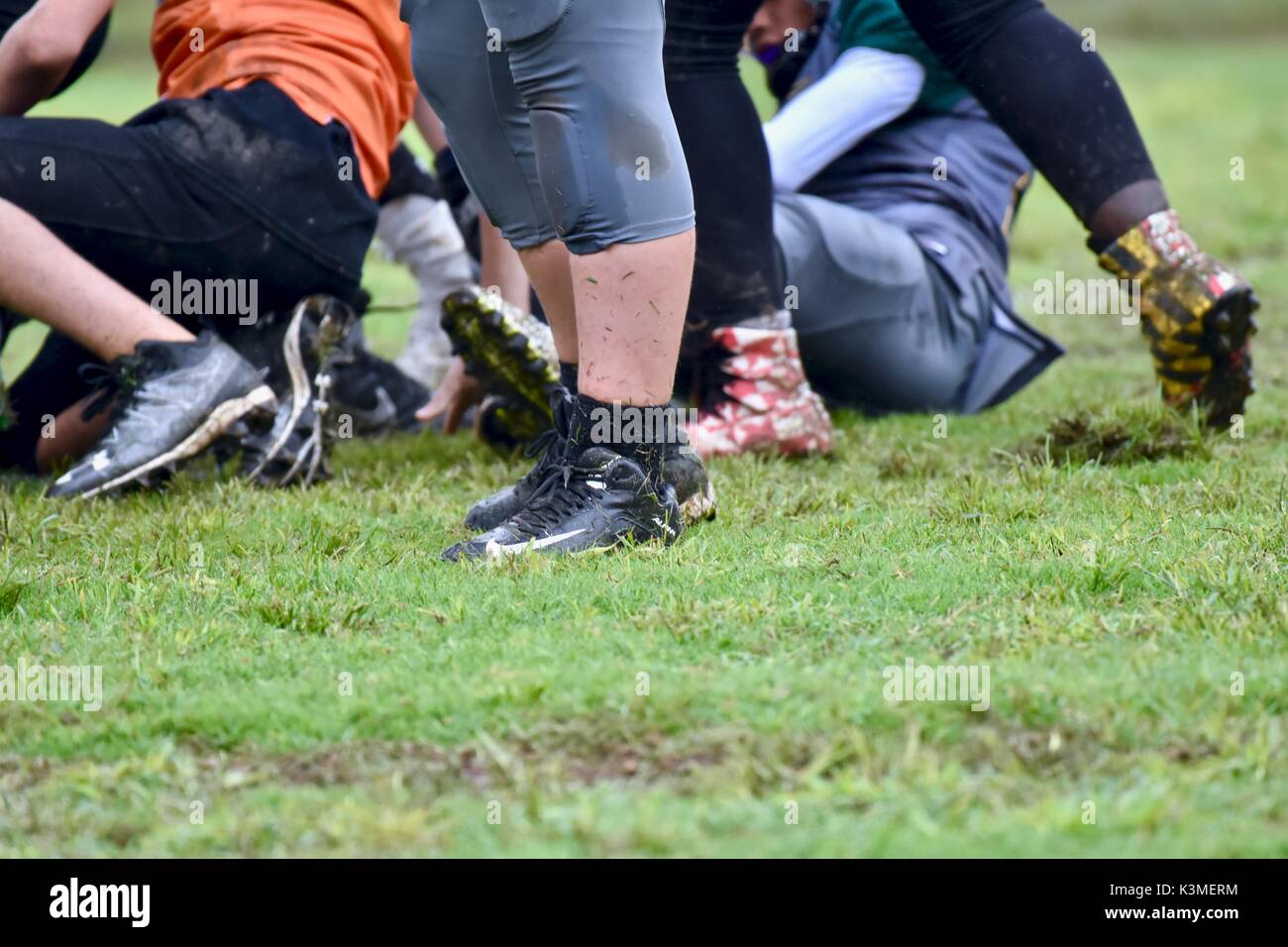 Joueurs de football américain d'écarteurs Banque D'Images