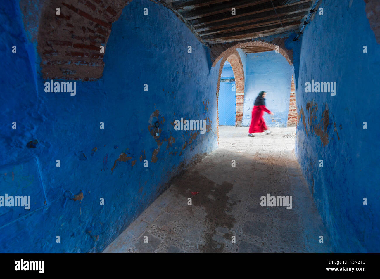 Chefchaouen, Maroc, Afrique du Nord. La médina bleue. Banque D'Images