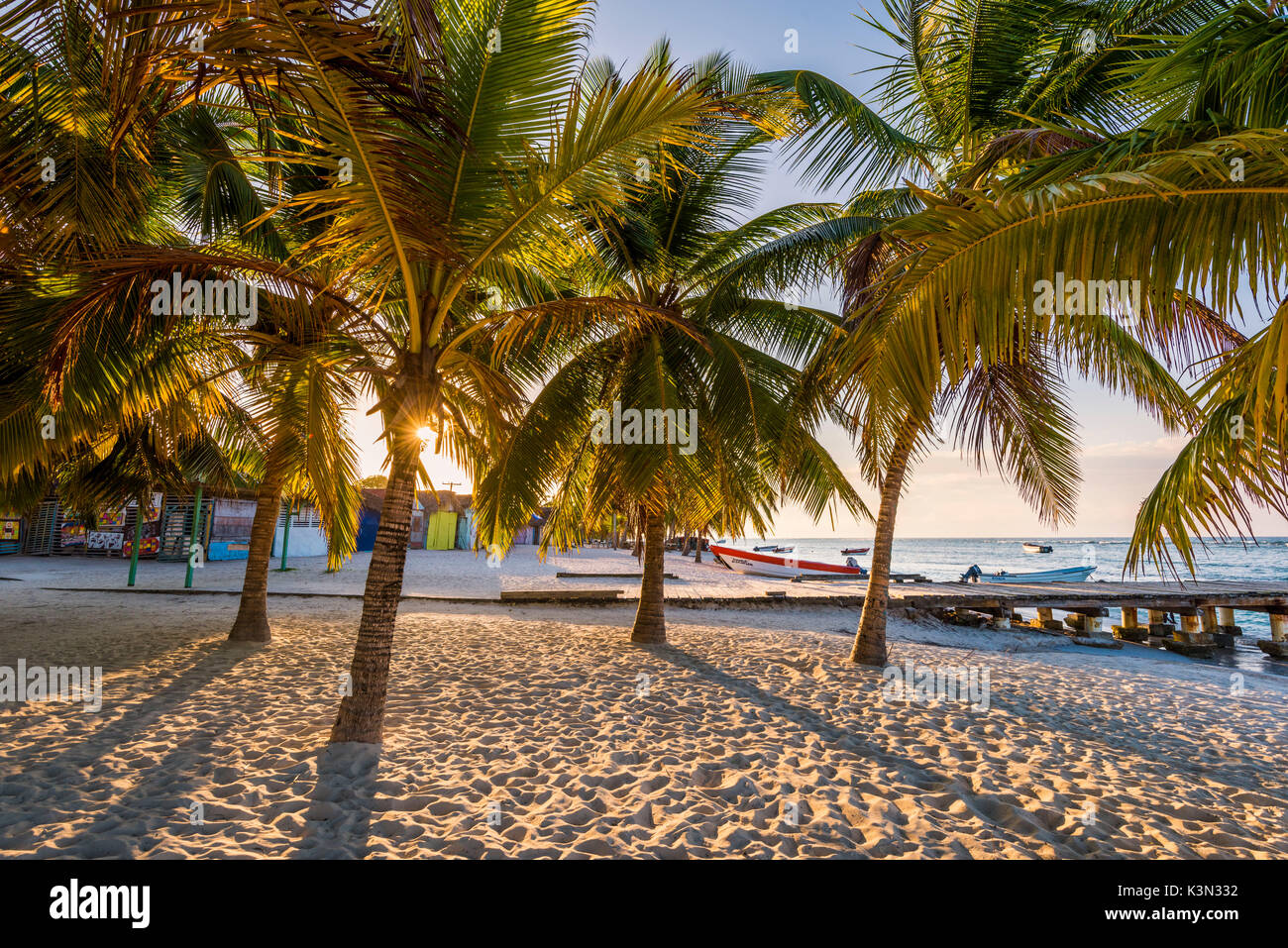 Juan Mano, l'île de Saona, à l'Est Parc National (Parque Nacional del Este), la République dominicaine, la mer des Caraïbes. Banque D'Images