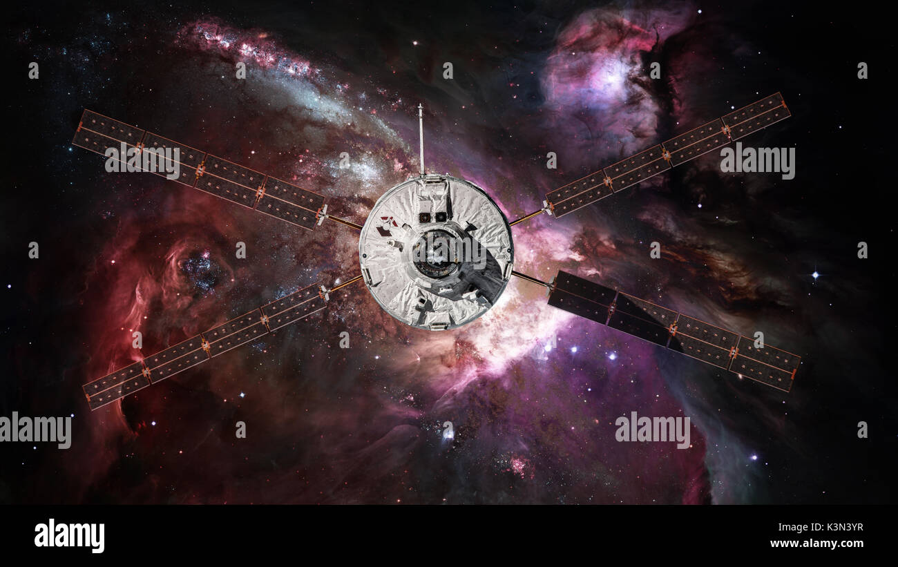 L'Agence spatiale européenne d'Automated Transfer Vehicle-4 s'approche de la Station spatiale internationale. Banque D'Images