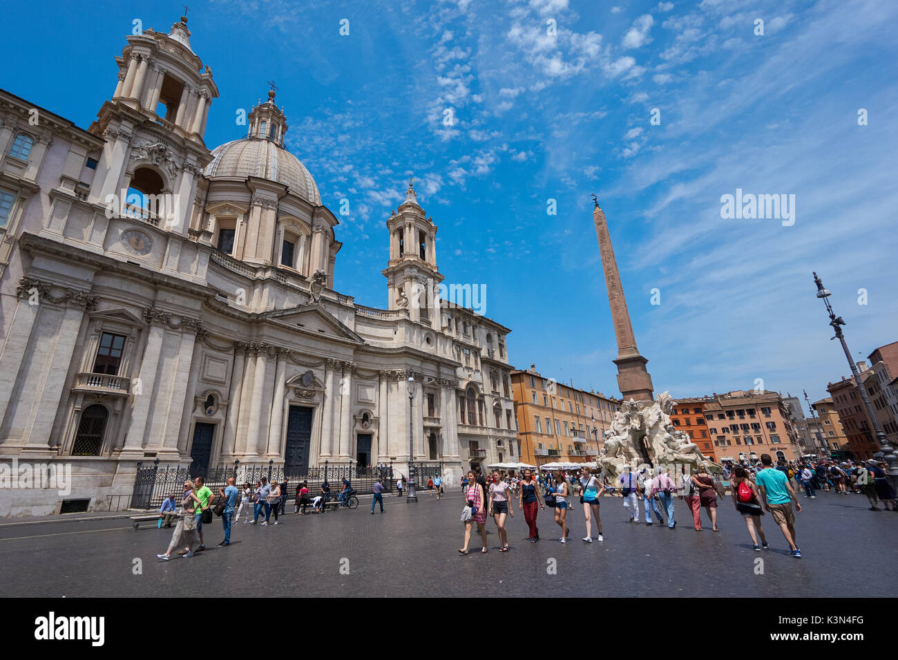 L'église de Sant'Agnese in Agone dans la Piazza Navona, Rome, Italie Banque D'Images