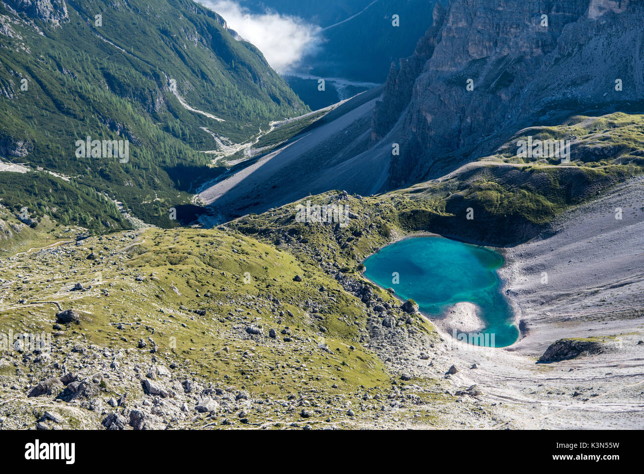 Sexten Dolomites de Sesto/, Germany, province de Bolzano, Italie. L'un des lacs Piani Banque D'Images