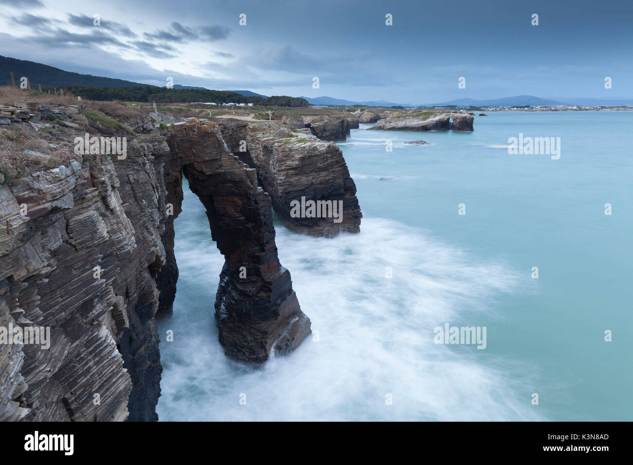 Plage des cathédrales, Ribadeo, Lugo, Galice, Espagne, Europe. Banque D'Images