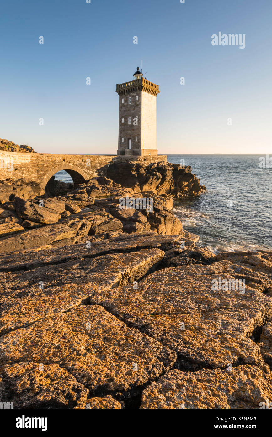 Kermorvan phare. Le Conquet, Finistère, Bretagne, France. Banque D'Images