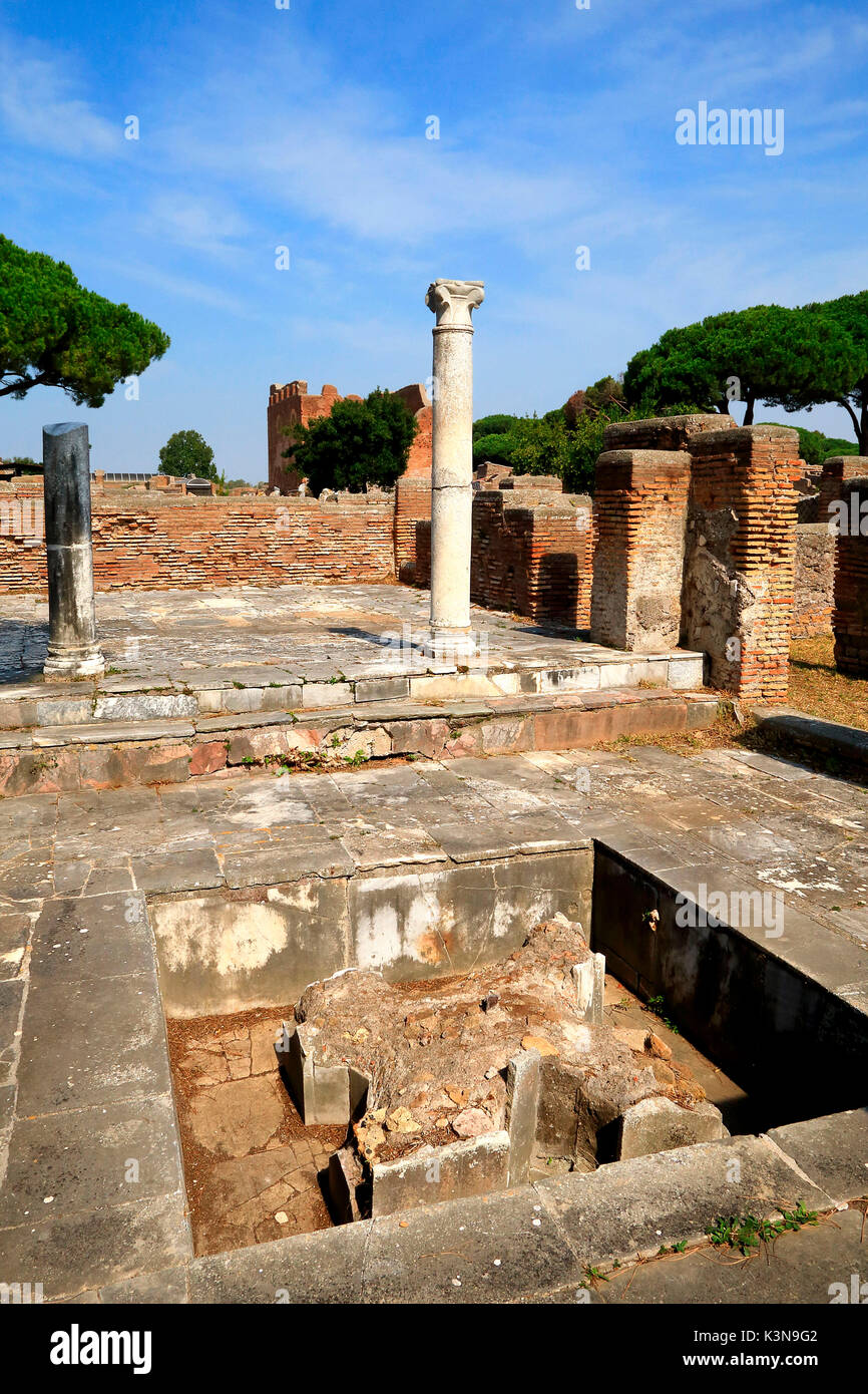 Zone archéologique d'Ostia Antica, Rome, Latium Italie district Banque D'Images