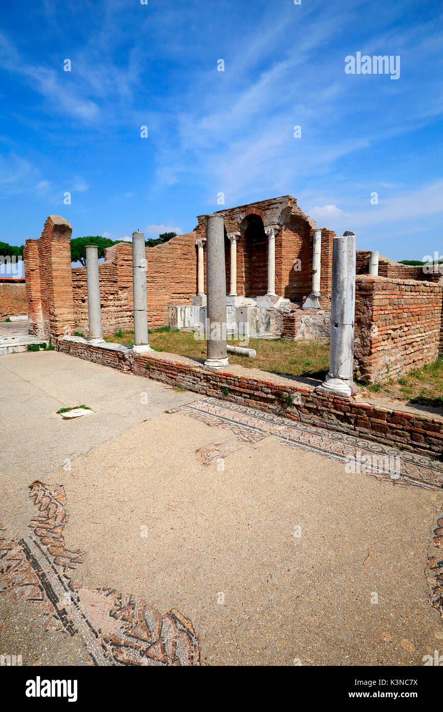 Zone archéologique d'Ostia Antica, Rome, Latium Italie district Banque D'Images